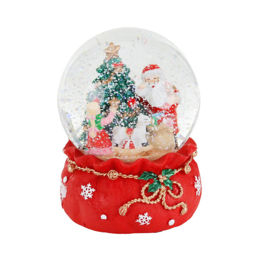 Globo di neve con albero di Babbo Natale musicale da 17 cm
