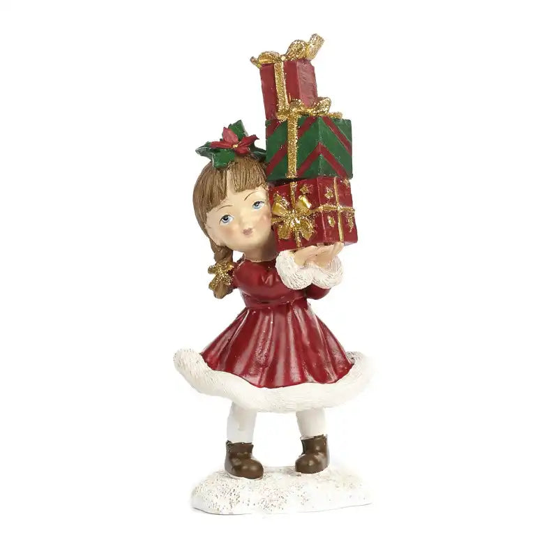 Bimba di Natale con regali 15cm