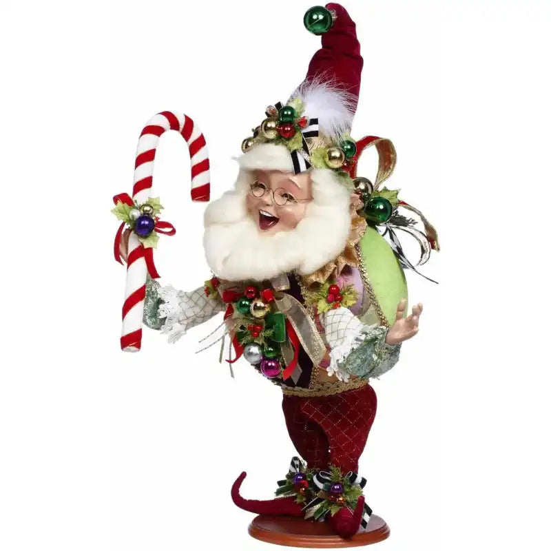 Elfo decorativo Mark Roberts con grande palla alle spalle – 80 cm