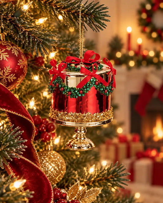 Decorazione natalizia "Torta di Natale" in vetro – 12,5 cm
