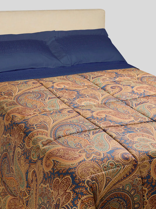 Trapunta in cotone con motivo Paisley Foliage