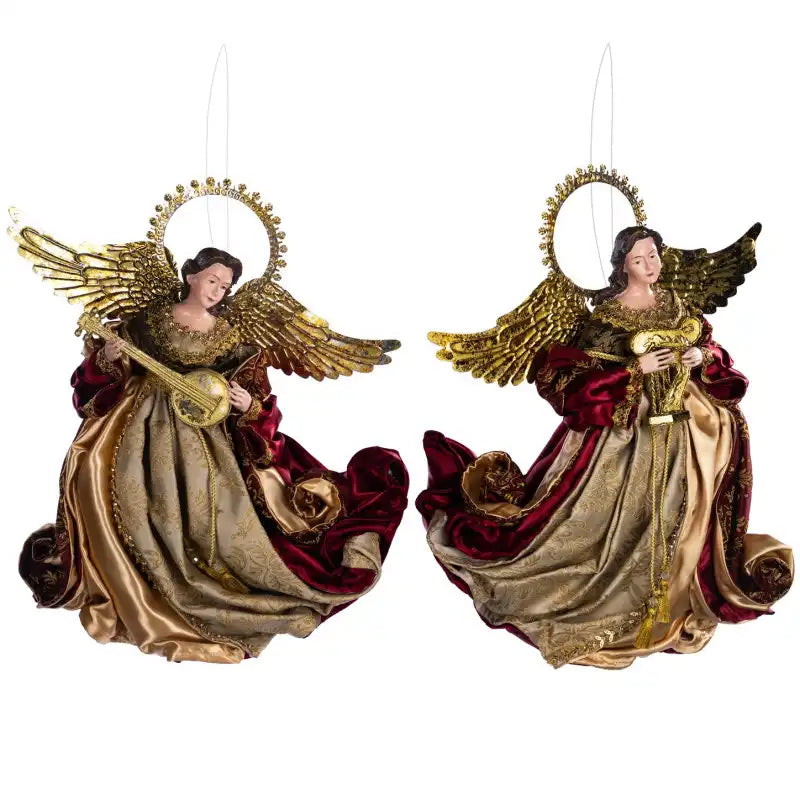 Angelo volante con  chitarra e arpa 40CM