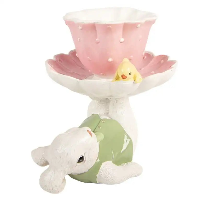 Coniglio equilibrista con Tazzina 20x14x17 cm
