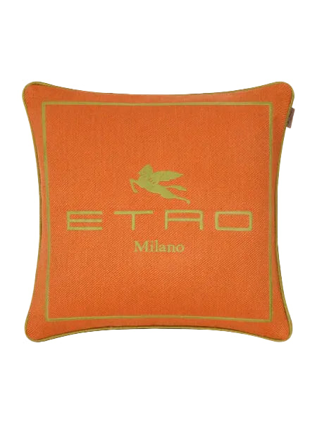Cuscino ETRO in misto lino con logo ricamato 45x45 cm