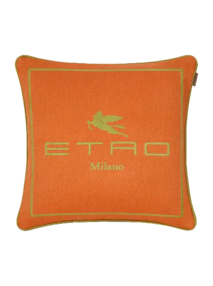 Cuscino ETRO in misto lino con logo ricamato 45x45 cm
