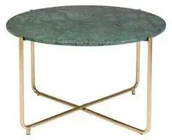 Tavolino in marmo verde e metallo oro dm-80cm/45cm altezza