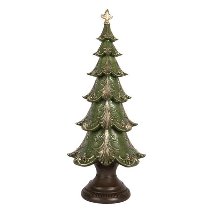 Statuetta decorativa di Natale Albero di Natale  18x41 cm Verde e marrone