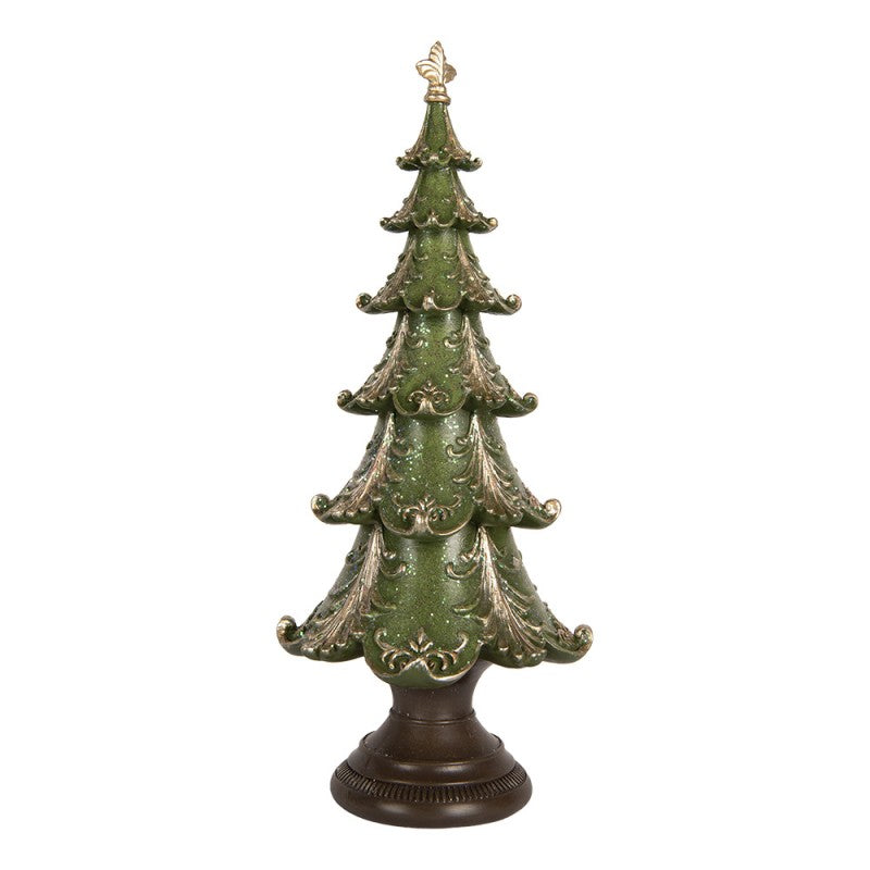Statuetta decorativa di Natale Albero di Natale  18x41 cm Verde e marrone