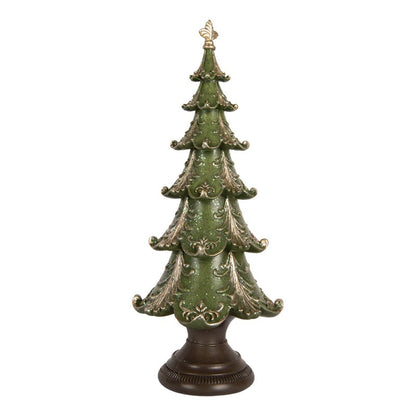 Statuetta decorativa di Natale Albero di Natale  18x41 cm Verde e marrone
